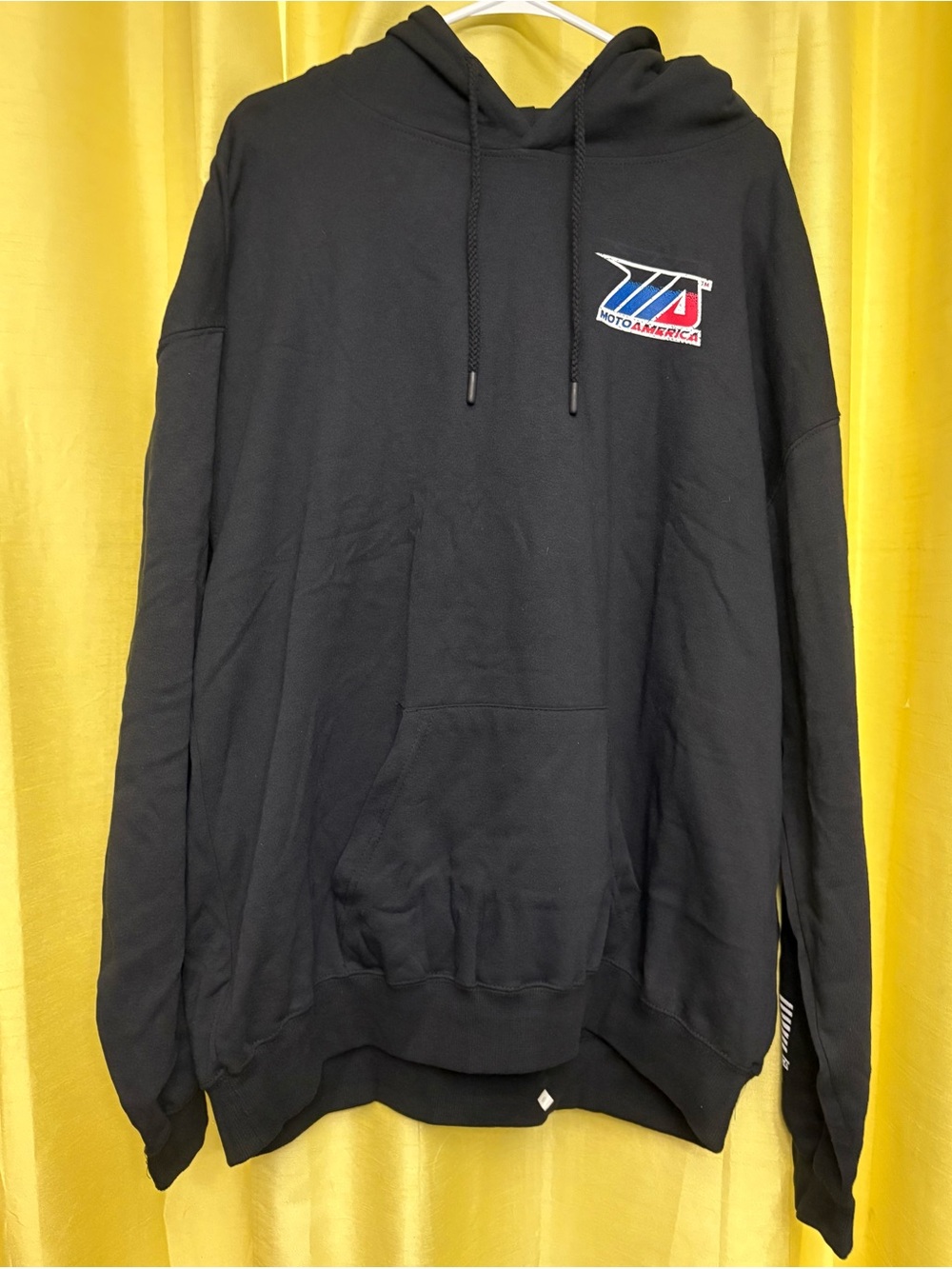 Black Men's Pullover Hoodie with Logo